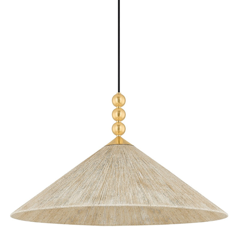 Mitzi H682701L-AGB One Light Pendant, Aged Brass