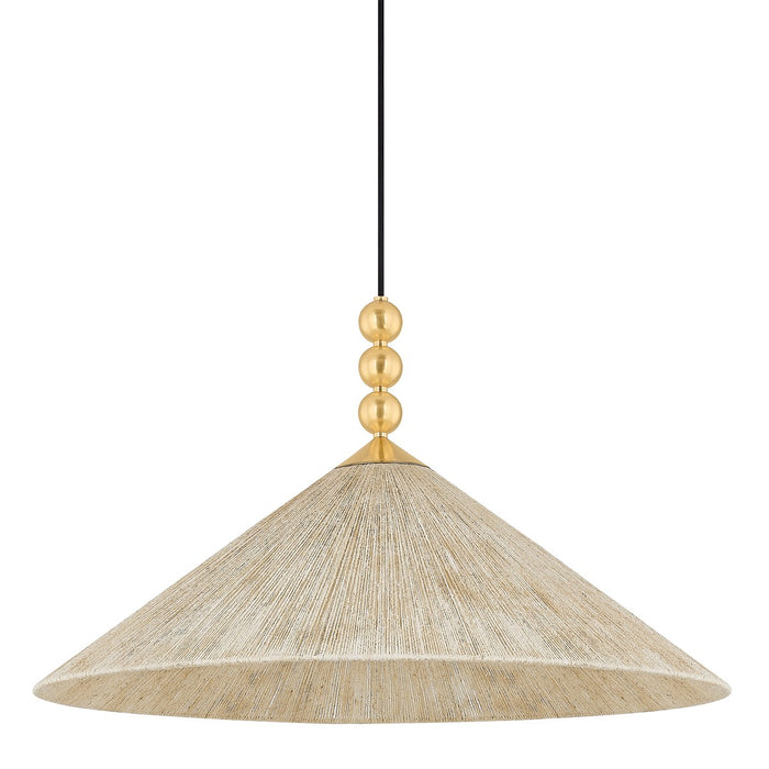 Mitzi H682701L-AGB One Light Pendant, Aged Brass