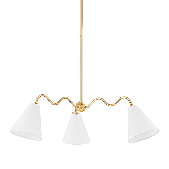 Mitzi H699803-AGB Three Light Chandelier, Aged Brass