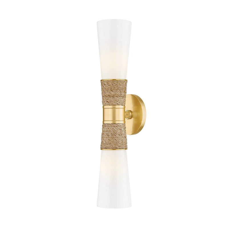 Mitzi H709102-AGB Two Light Wall Sconce, Aged Brass