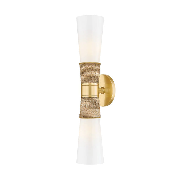 Mitzi H709102-AGB Two Light Wall Sconce, Aged Brass