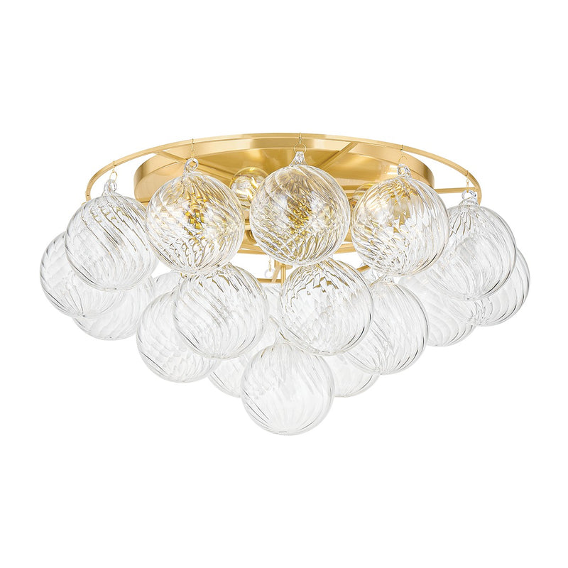 Mitzi H711506A-AGB Six Light Flush Mount, Aged Brass