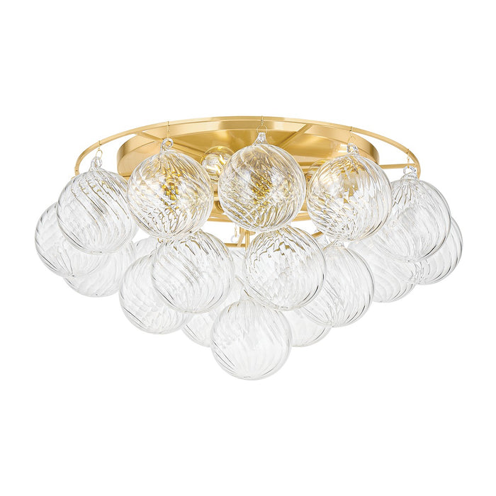 Mitzi H711506A-AGB Six Light Flush Mount, Aged Brass