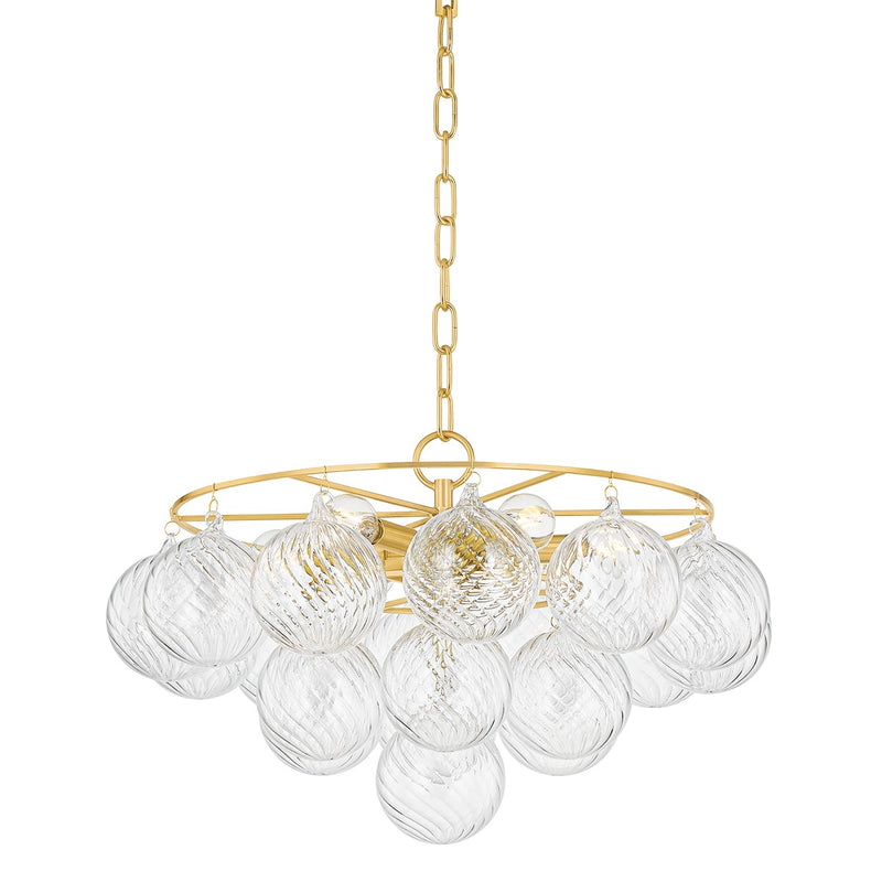 Mitzi H711806A-AGB Six Light Chandelier, Aged Brass