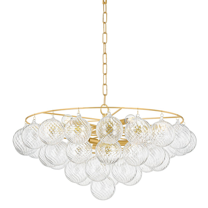 Mitzi H711809A-AGB Nine Light Chandelier, Aged Brass