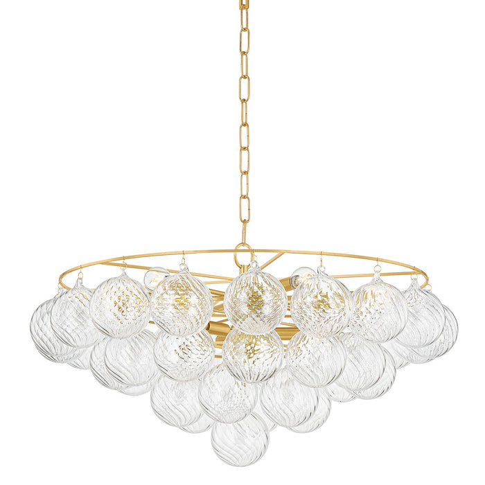 Mitzi H711809A-AGB Nine Light Chandelier, Aged Brass