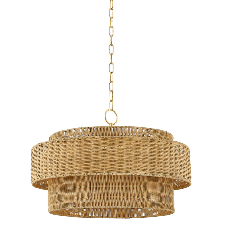 Mitzi H854704-AGB Four Light Pendant, Aged Brass
