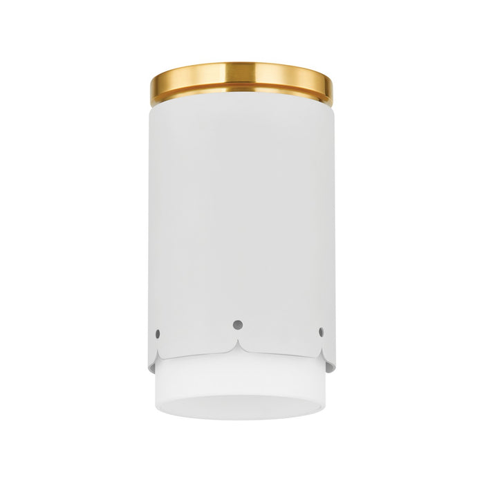Mitzi H870501-AGB/SWH One Light Flush Mount, Aged Brass/Soft White