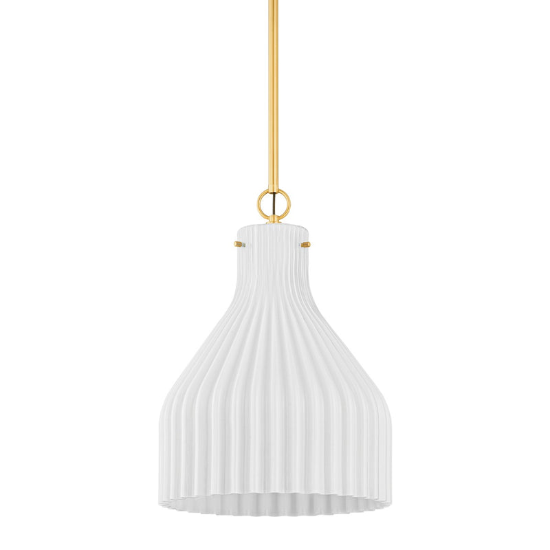 Mitzi H881701L-AGB One Light Pendant, Aged Brass