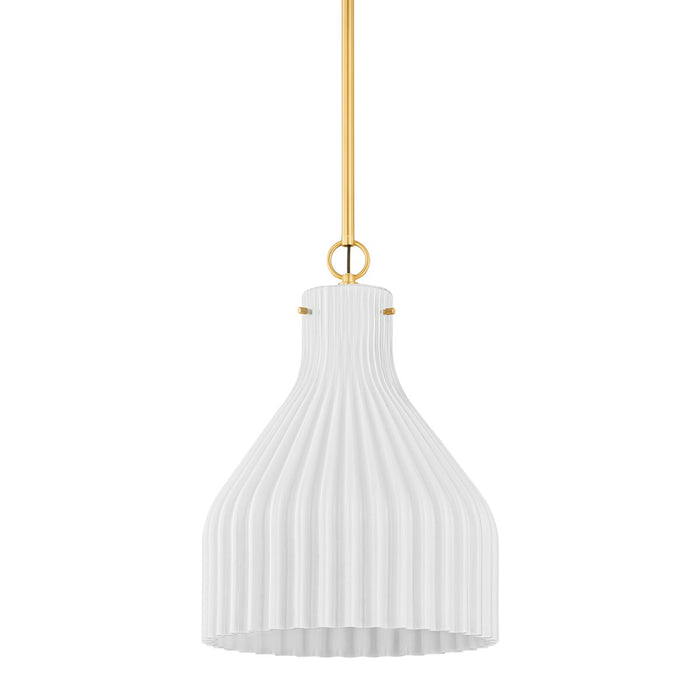 Mitzi H881701L-AGB One Light Pendant, Aged Brass