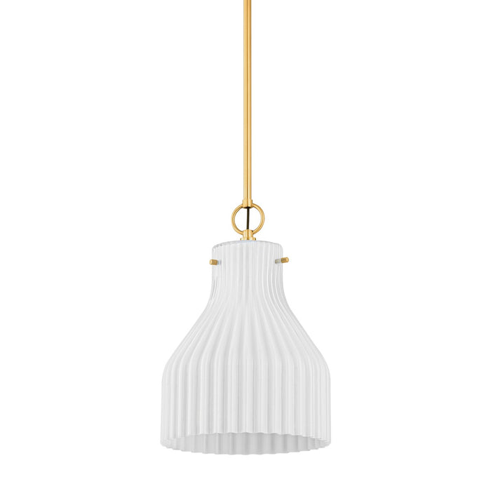 Mitzi H881701S-AGB One Light Pendant, Aged Brass