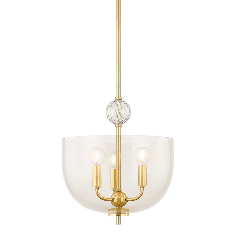 Mitzi H907703-AGB Three Light Lantern, Aged Brass