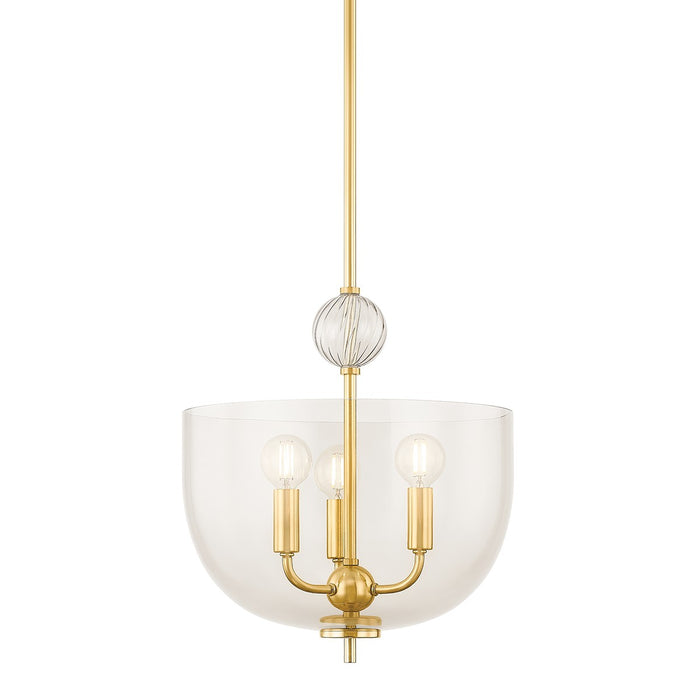 Mitzi H907703-AGB Three Light Lantern, Aged Brass