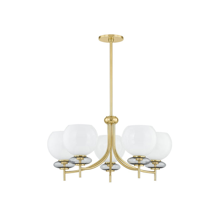 Mitzi H909805-AGB Five Light Chandelier, Aged Brass