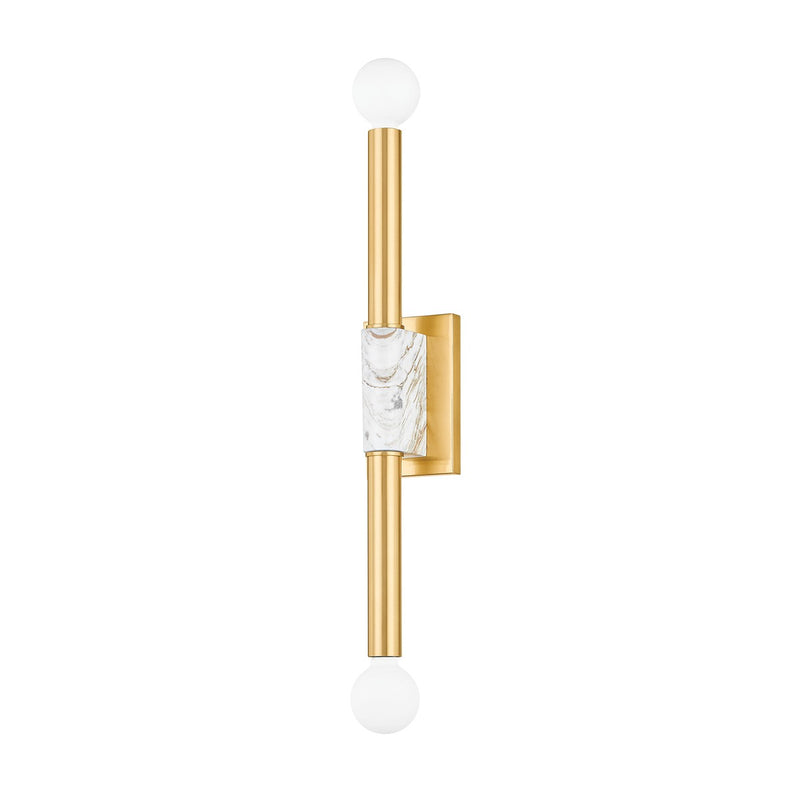 Mitzi H911102-AGB Two Light Wall Sconce, Aged Brass
