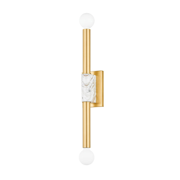 Mitzi H911102-AGB Two Light Wall Sconce, Aged Brass