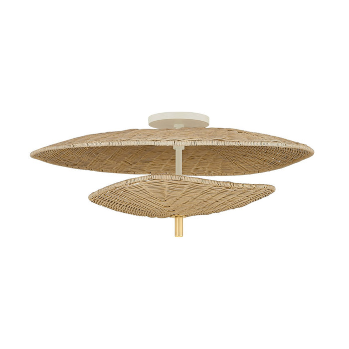 Mitzi H917603-AGB Three Light Semi Flush Mount, Aged Brass
