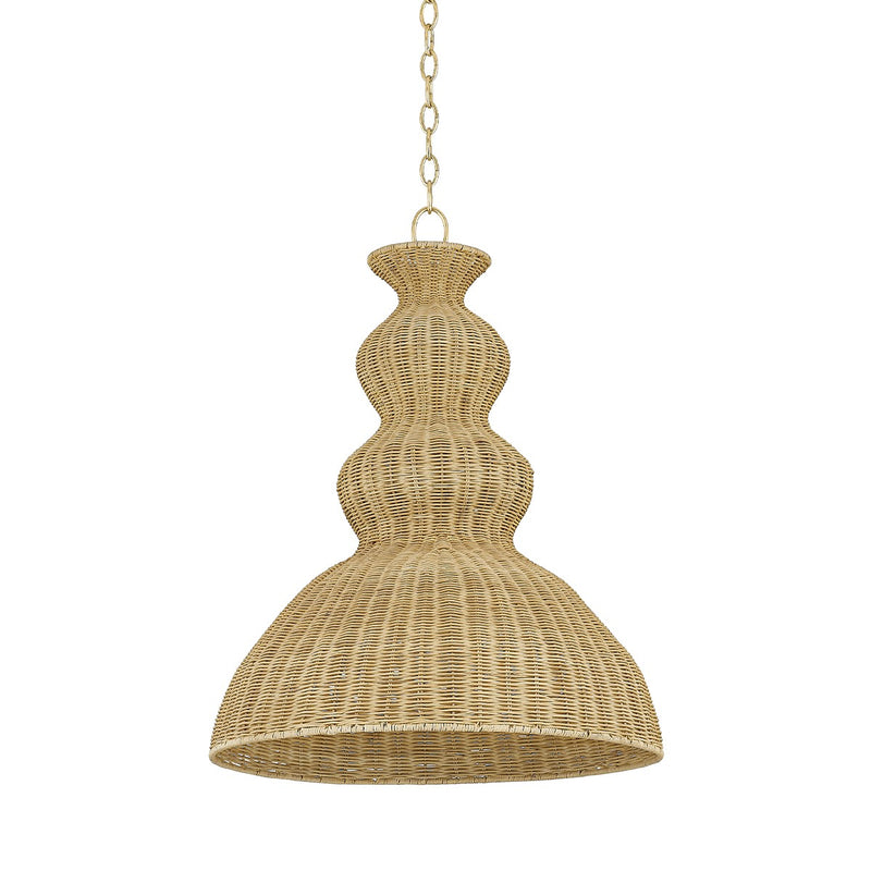 Mitzi H919701L-AGB One Light Pendant, Aged Brass