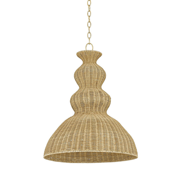 Mitzi H919701L-AGB One Light Pendant, Aged Brass