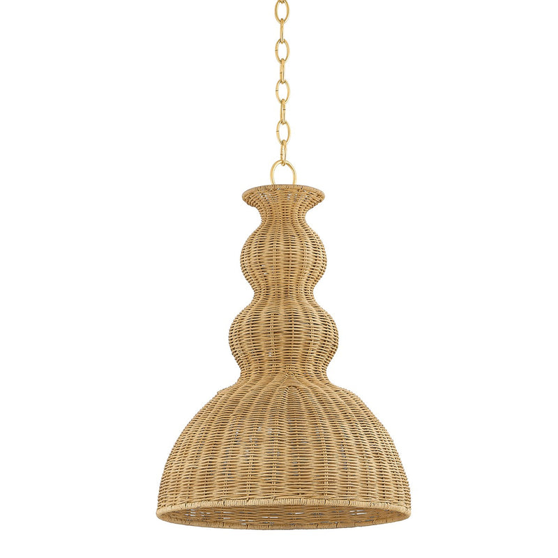 Mitzi H919701S-AGB One Light Pendant, Aged Brass