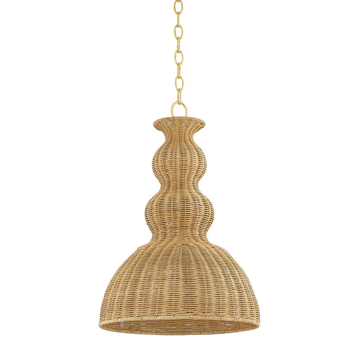 Mitzi H919701S-AGB One Light Pendant, Aged Brass