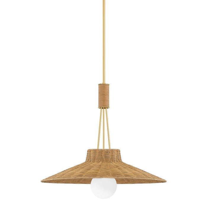 Mitzi H921701-AGB One Light Pendant, Aged Brass