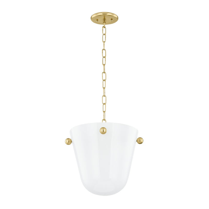 Mitzi H923701-AGB One Light Pendant, Aged Brass