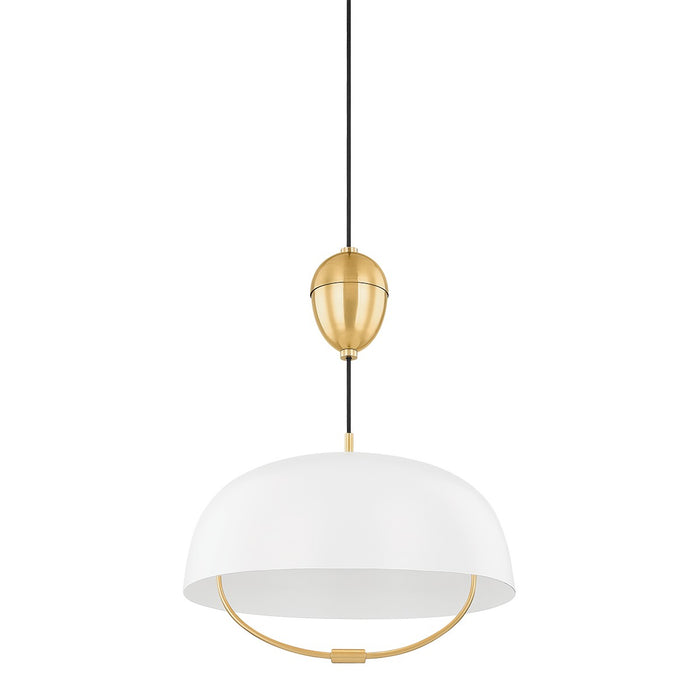 Mitzi H925701-AGB/SWH One Light Pendant, Aged Brass/Soft White