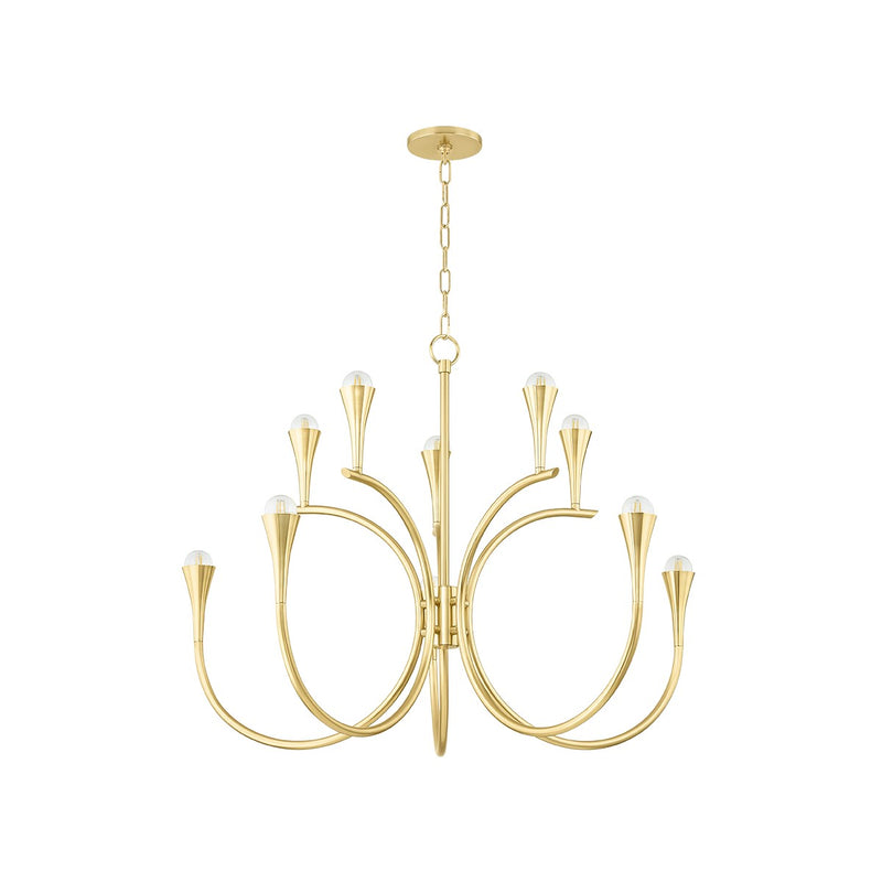 Mitzi H929810-AGB Ten Light Chandelier, Aged Brass
