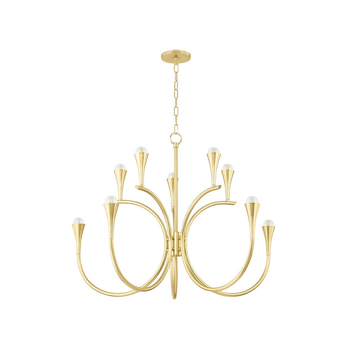 Mitzi H929810-AGB Ten Light Chandelier, Aged Brass