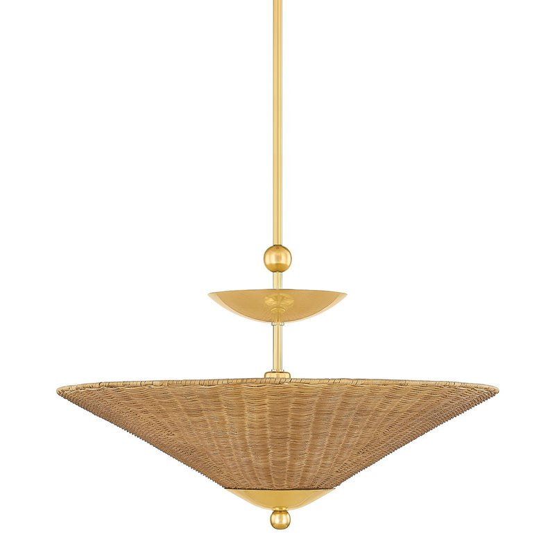 Mitzi H968701-AGB One Light Pendant, Aged Brass