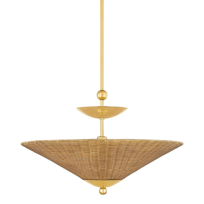 Mitzi H968701-AGB One Light Pendant, Aged Brass