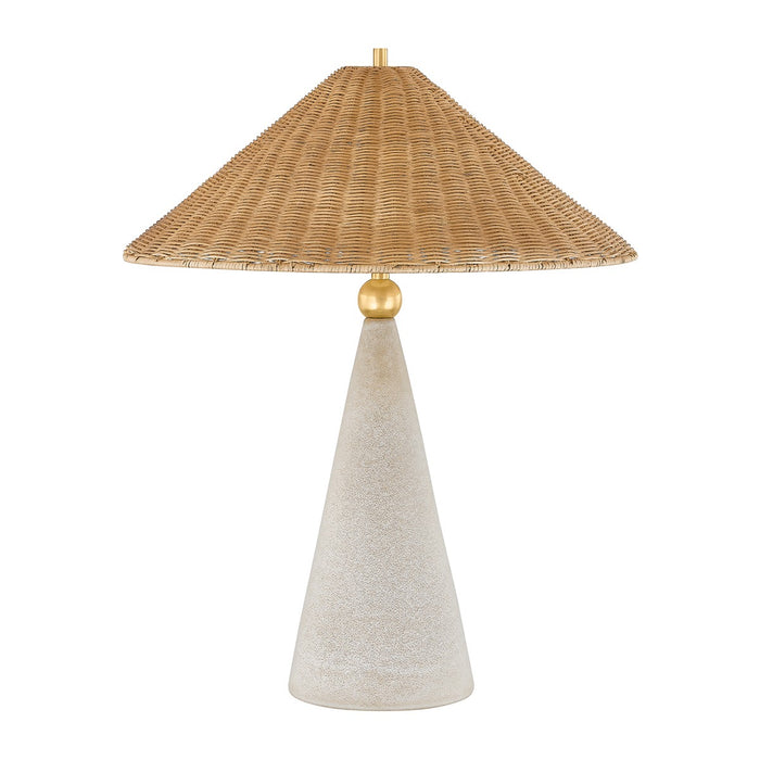 Mitzi HL968201-AGB/CDW One Light Table Lamp, Aged Brass/ Ceramic Windswept White