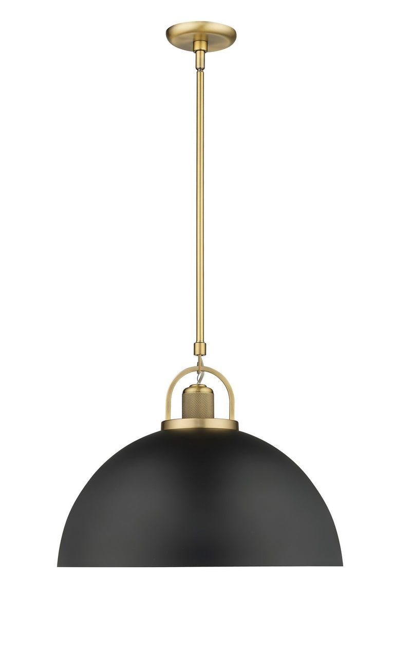 Millennium 20991-VB/MB One Light Pendant, Vintage Brass/Matte Black