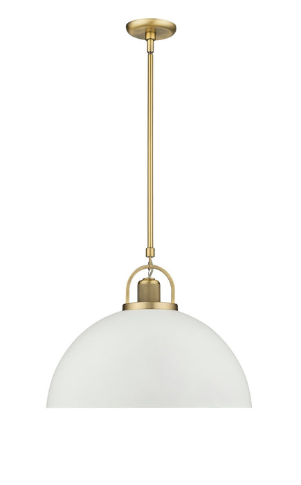 Millennium 20991-VB/MW One Light Pendant, Vintage Brass/Matte White