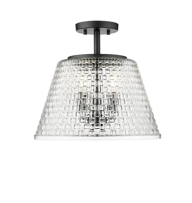 Millennium 22100-MB Three Light Semi-Flush Mount, Matte Black