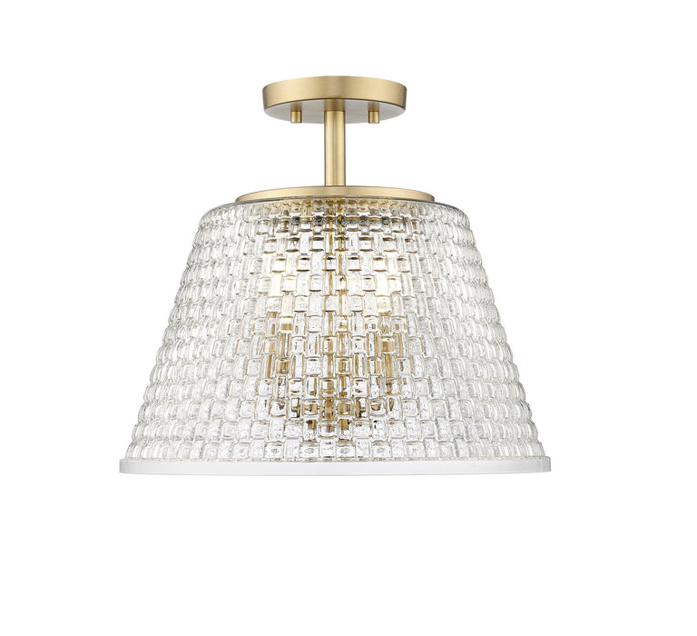 Millennium 22100-VB Three Light Semi-Flush Mount, Vintage Brass