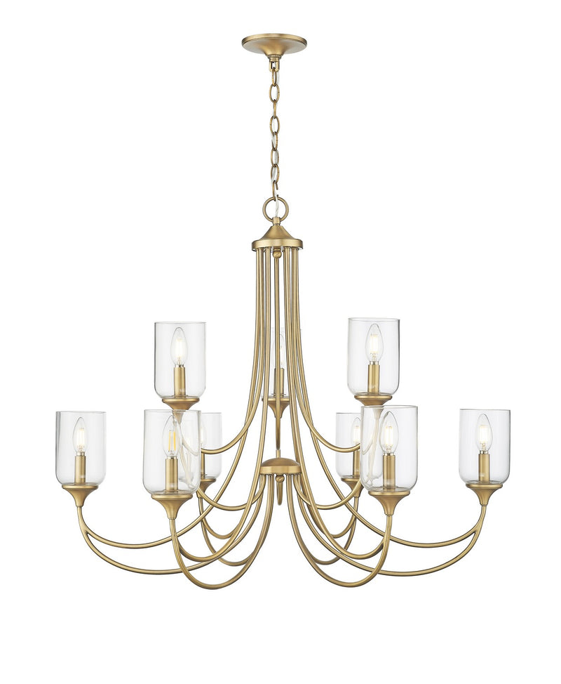 Millennium 22409-VB Nine Light Chandelier, Vintage Brass