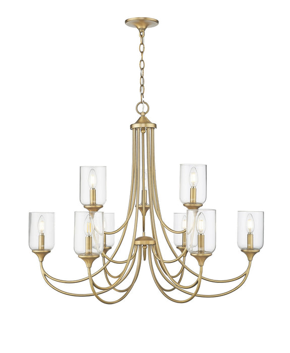 Millennium 22409-VB Nine Light Chandelier, Vintage Brass