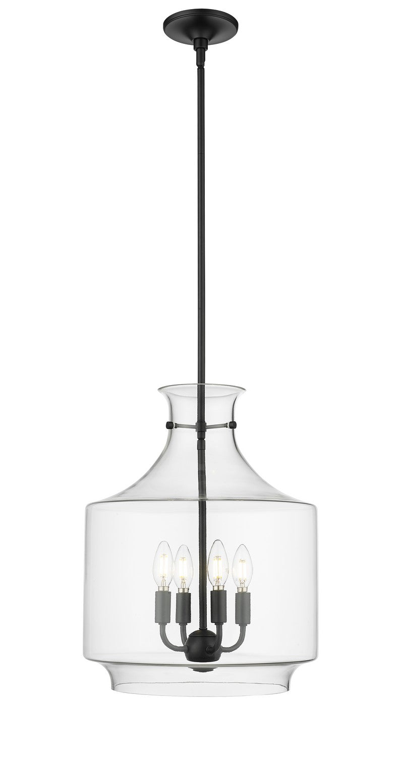 Millennium 22804-MB Four Light Pendant, Matte Black