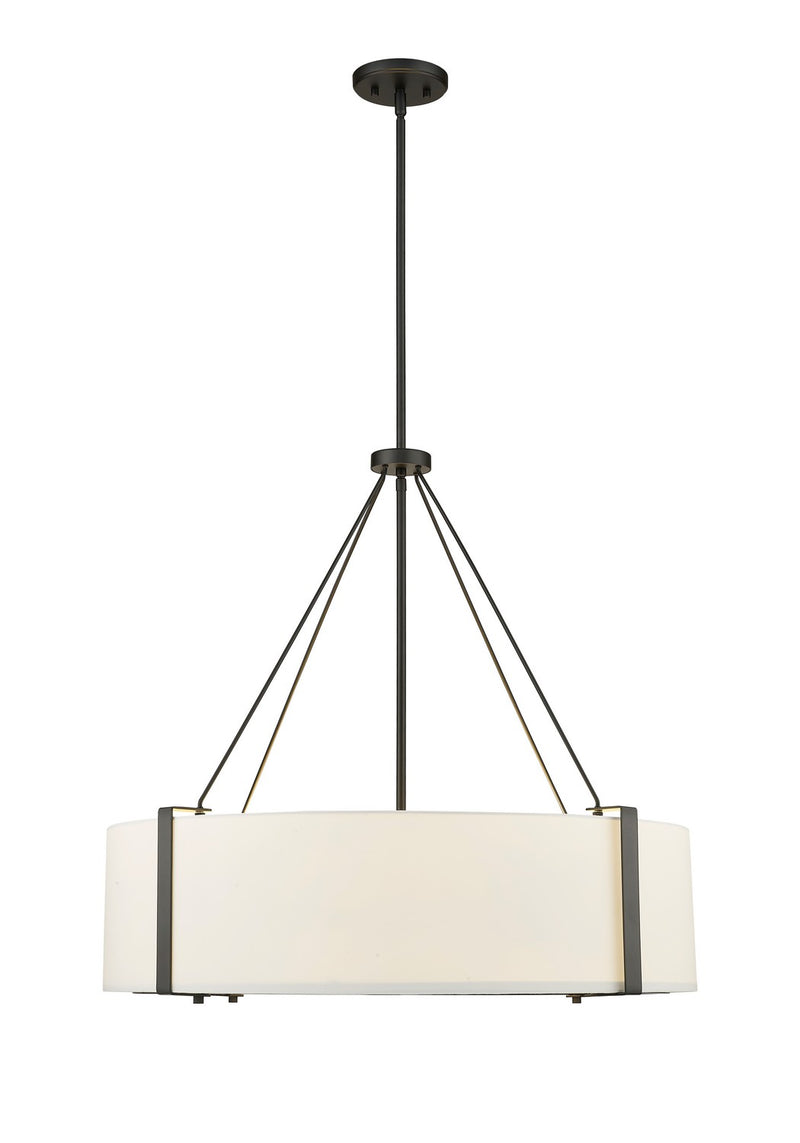 Millennium 28206-MB/WH Six Light Pendant, Matte Black/White