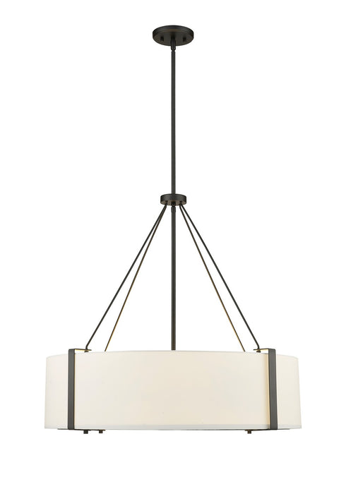 Millennium 28206-MB/WH Six Light Pendant, Matte Black/White