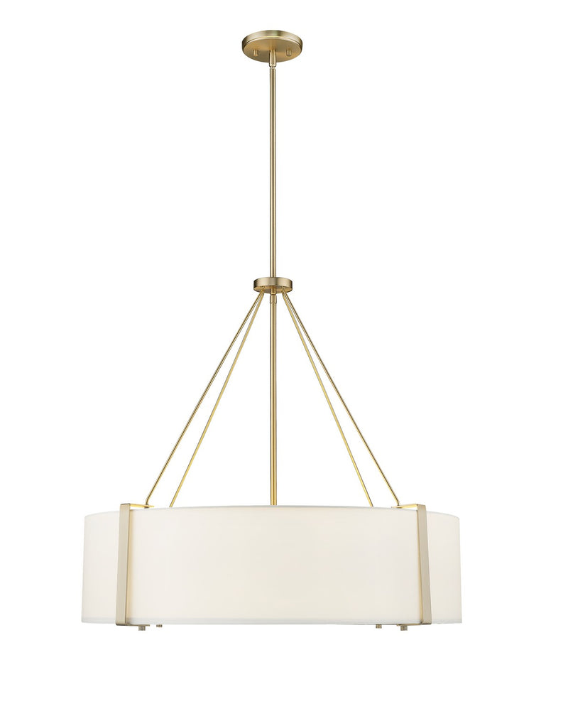 Millennium 28206-MG/WH Six Light Pendant, Modern Gold/White