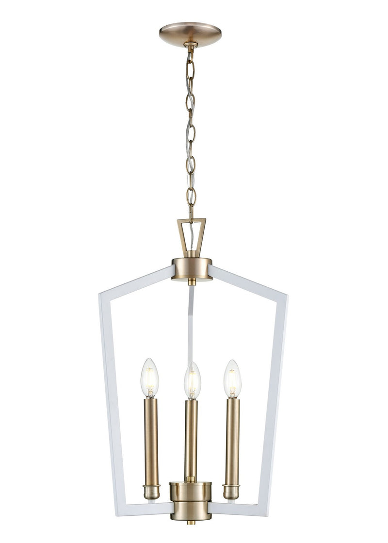 Millennium 4523-MW/MG Three Light Pendant, Matte White/Modern Gold