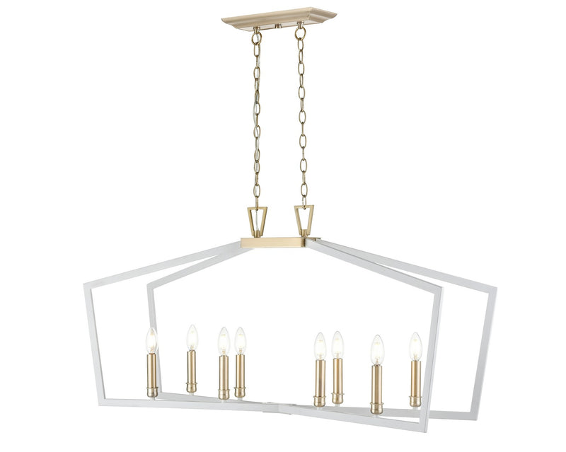 Millennium 4528-MW/MG Eight Light Pendant, Matte White/Modern Gold