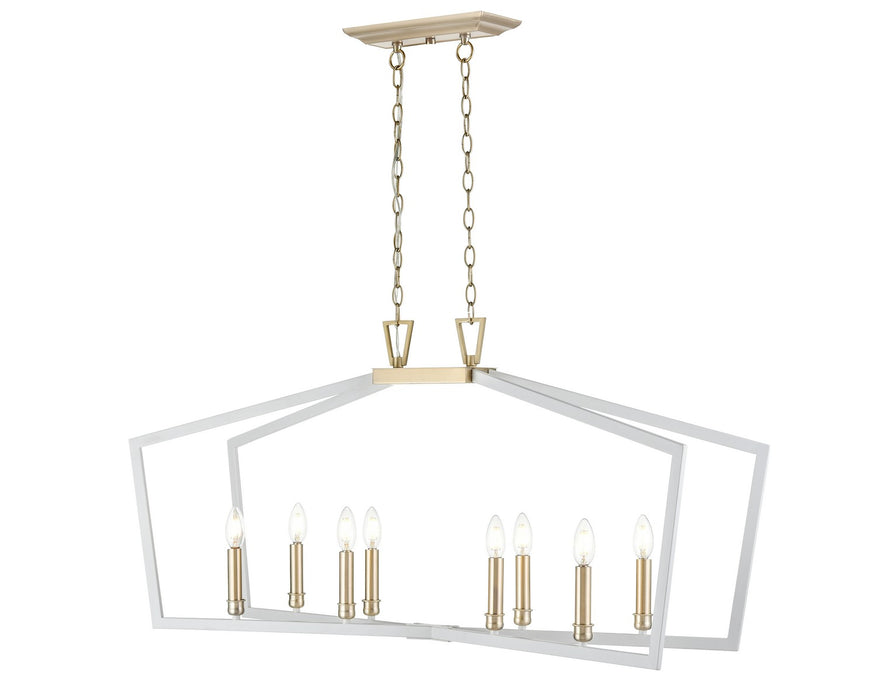 Millennium 4528-MW/MG Eight Light Pendant, Matte White/Modern Gold