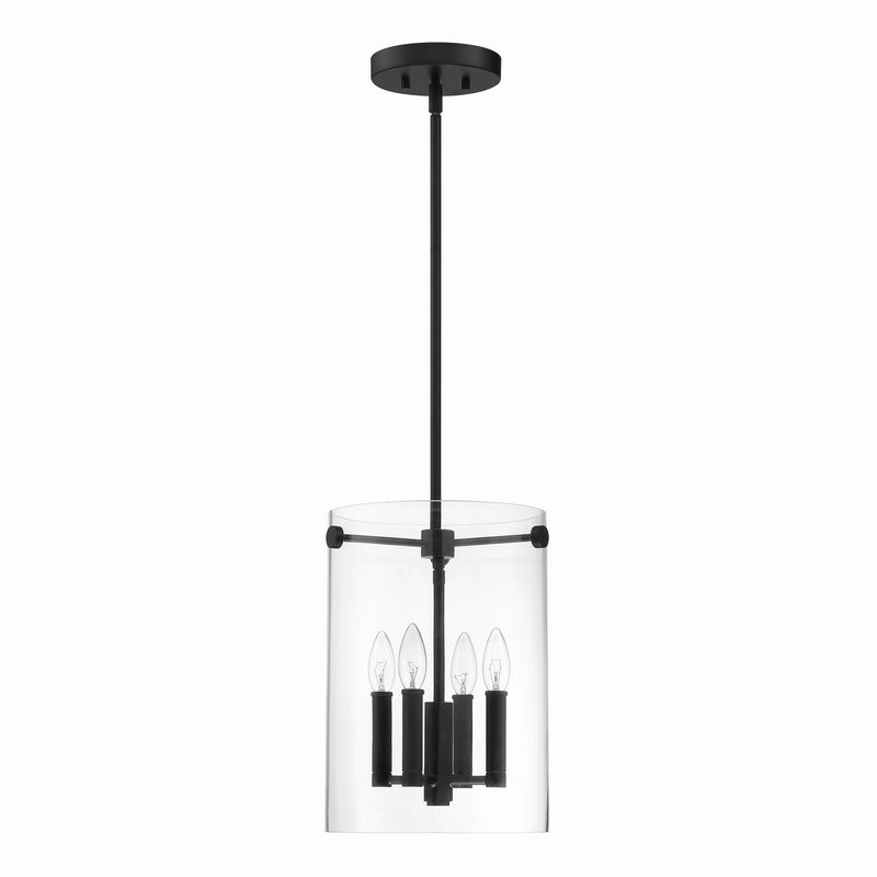 Millennium 55301-MB Four Light Pendant, Matte Black