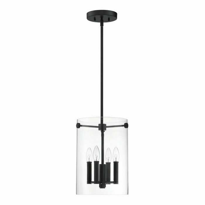 Millennium 55301-MB Four Light Pendant, Matte Black