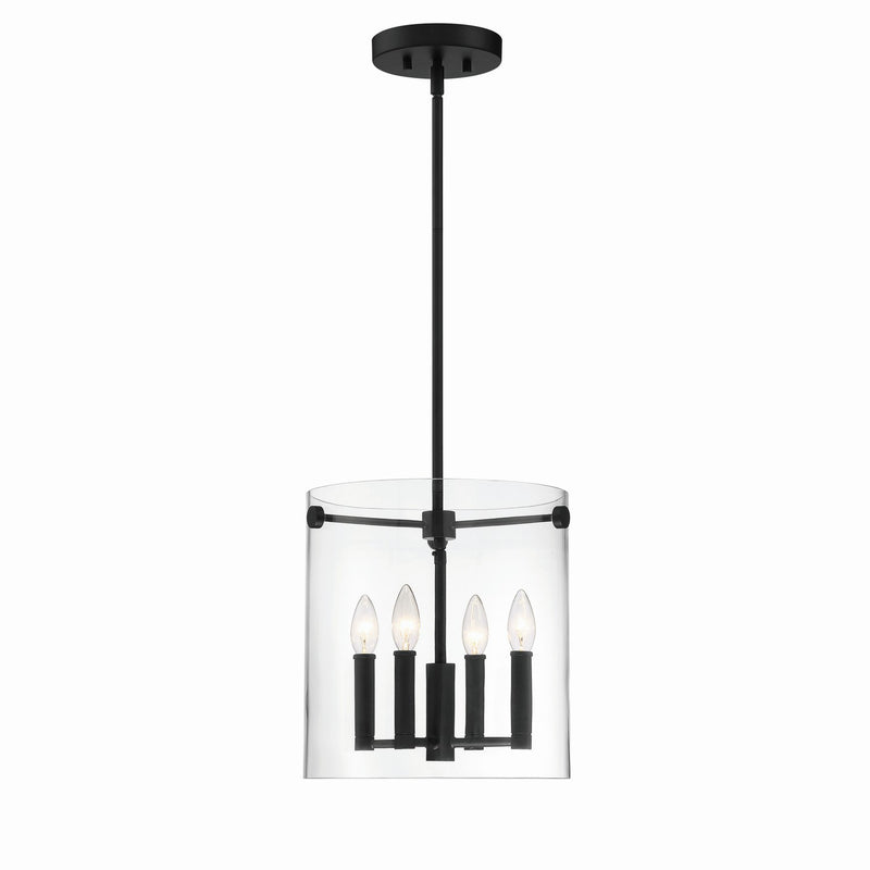 Millennium 55302-MB Four Light Pendant, Matte Black