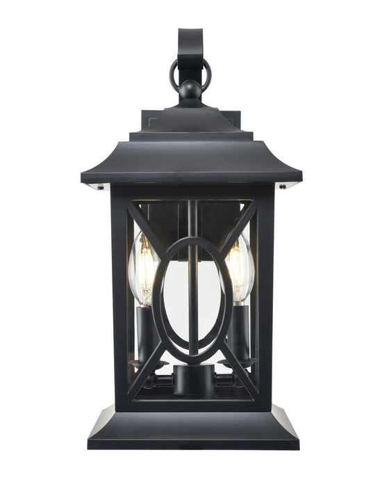 Millennium 85102-PBK Two Light Outdoor Lantern, Powder Coated Black